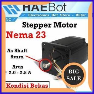 sparepart [HAEBOT] Nema 23 57 Mikro Stepper Motor 57 mm 76mm 8mm CNC Motor Bekas 3D Printe