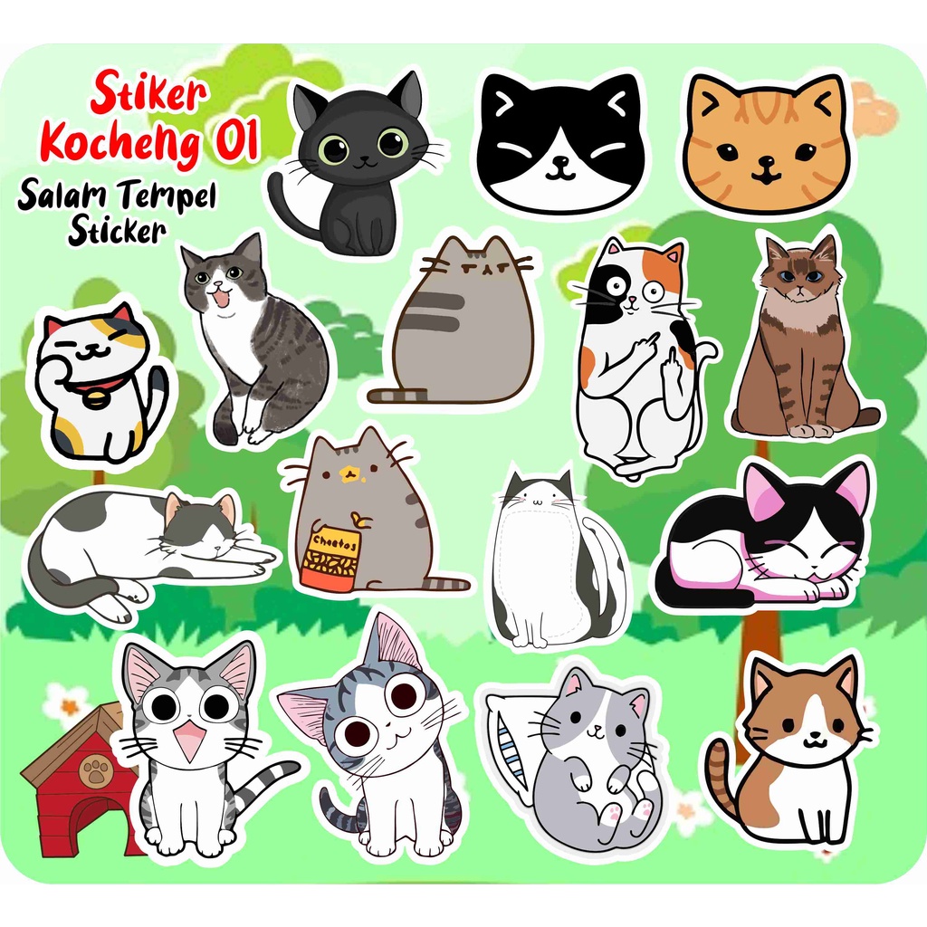 

Stiker Kucing Lucu vol 01 Murah vinil glosi cat lover aestetik