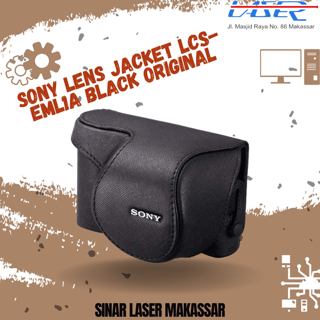 TAS KAMERA SONY LENS JACKET BLACK ORIGINAL / CASE KULIT KAMERA SONY