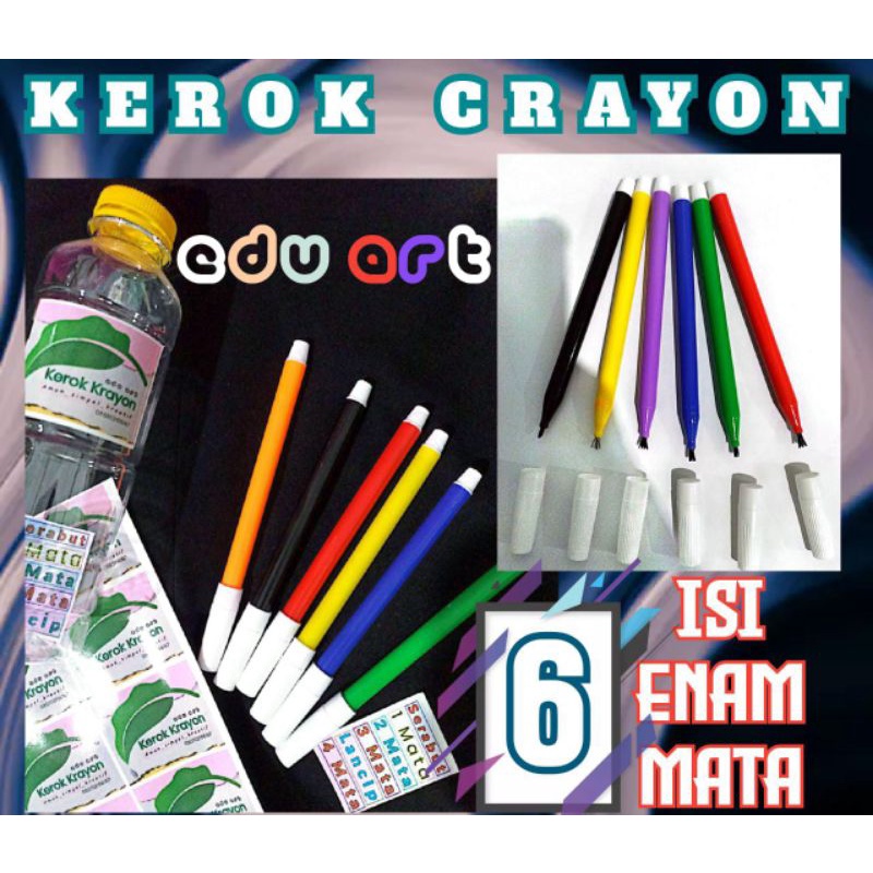 

alat kerok krayon kerik crayon ukir crayon ISI 6 MATA + botol edu art