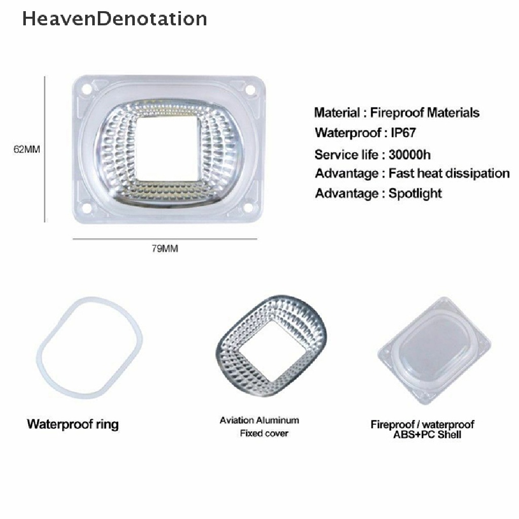 [HeavenDenotation] 1set LED COB Chip Matrix Dengan Reflektor Lensa Untuk 50W Lampu Sorot Flood Light Sumber Cahaya Luar Ruangan Chip Lampu DIY Lampu Sorot HDV