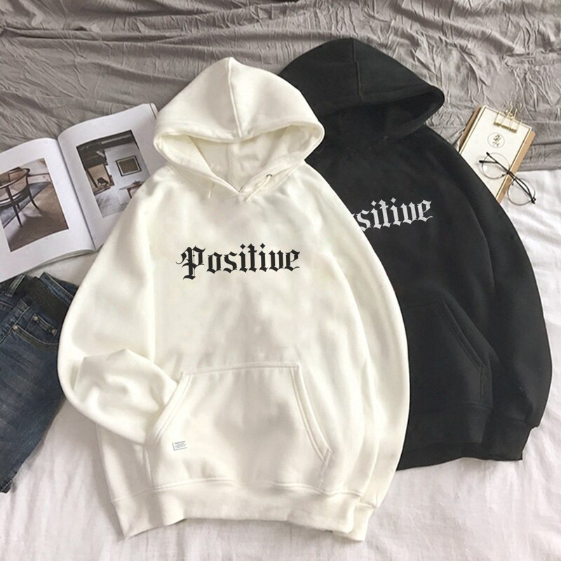 Parisdivarious Sweater Hoodie Jemper Positive Bahan Fleece Size S - XXL (Pria &amp; Wanita)