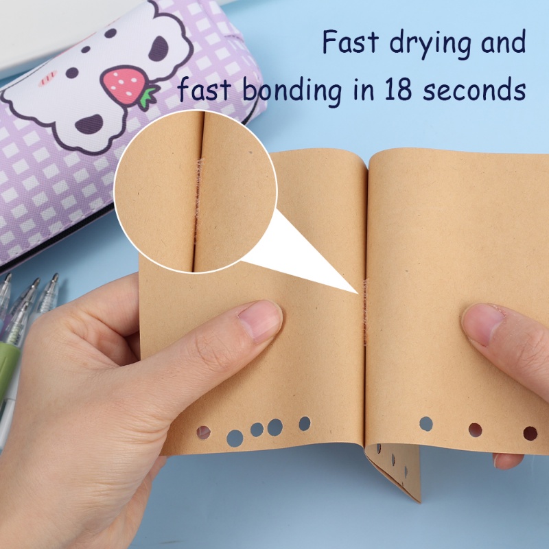 Pen Dispensing Lem Tipe Tekan Warna Permen/Pulpen Tempel Nota Cepat Kering Viskositas Tinggi DIY