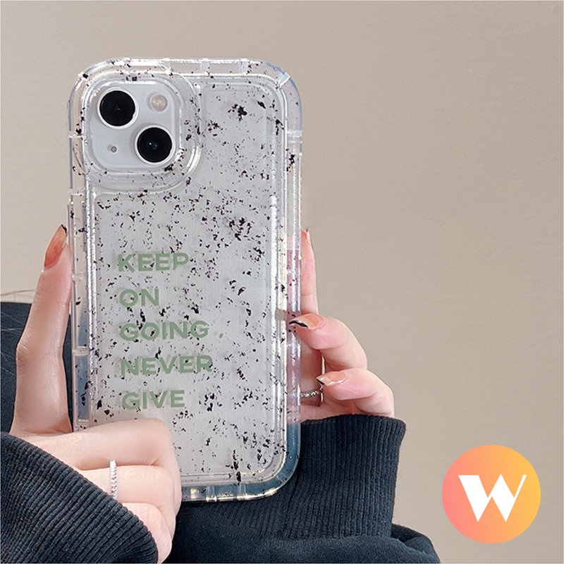 IPHONE Art Speckle Ink Pattern Clear Case Kompatibel Untuk Iphone11 7Plus XR X XS Max7 8 6s 6plus11 13 12 14 Pro Max Transparan Huruf Sederhana Lembut Shockproof Airbag Cover