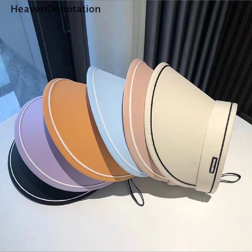 [HeavenDenotation] Topi Musim Panas Wanita Yang Dapat Disesuaikan Multicolor Topi Pantai Topi Tulang Wanita Musim Panas Pelindung Matahari Topi Bertepi Lebar Perlindungan UV HDV
