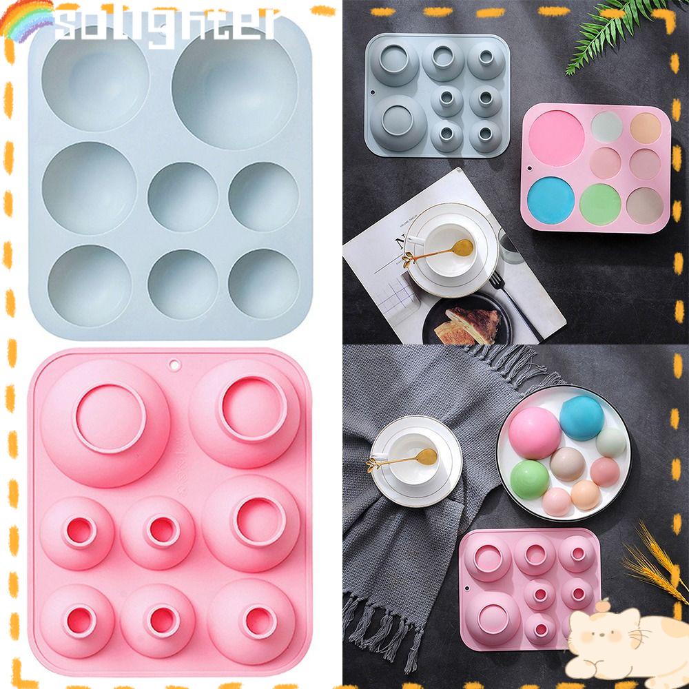 Solighter 3D Ball Bulat Cetakan Sabun Kue Alat Dekorasi Kue Jelly Dome Silicone Cake Mold