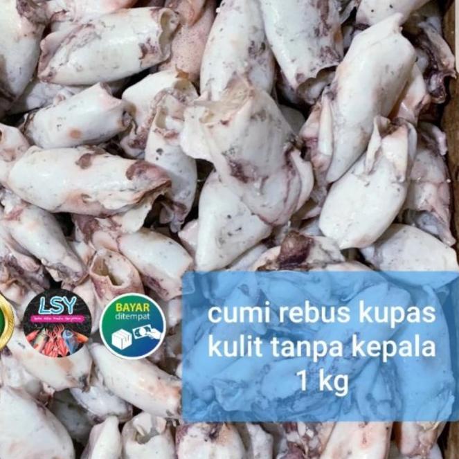 

✺ ikan asin cumi rebus kupas kulit tanpa kepala 1 kg ✺