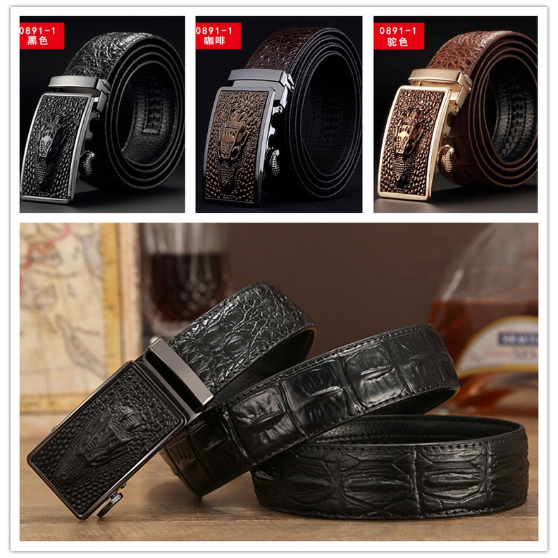 gesper Ikat pinggang pria/Gesper/sabuk/ikat pinggang buaya-BISA BAYAR DI TEMPAT (COD)-Ikat Pinggang Tekstur Buaya Dengan Gesper Otomatis Untuk Pria IKAT PINGGANG MURAH-Gesper kekinian
