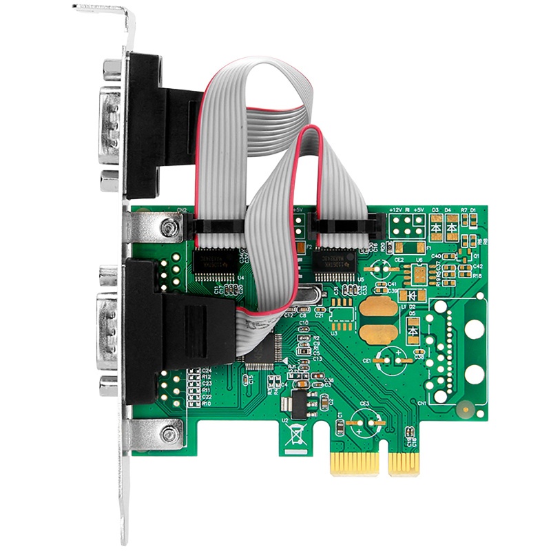 Btsg PCI-E Ke Dual Serial Combo Card RS232 PCI Untuk Express PCIe Adapter Card 2.5Gb/s Channel 1000kbps RS232 Cepat Stabil