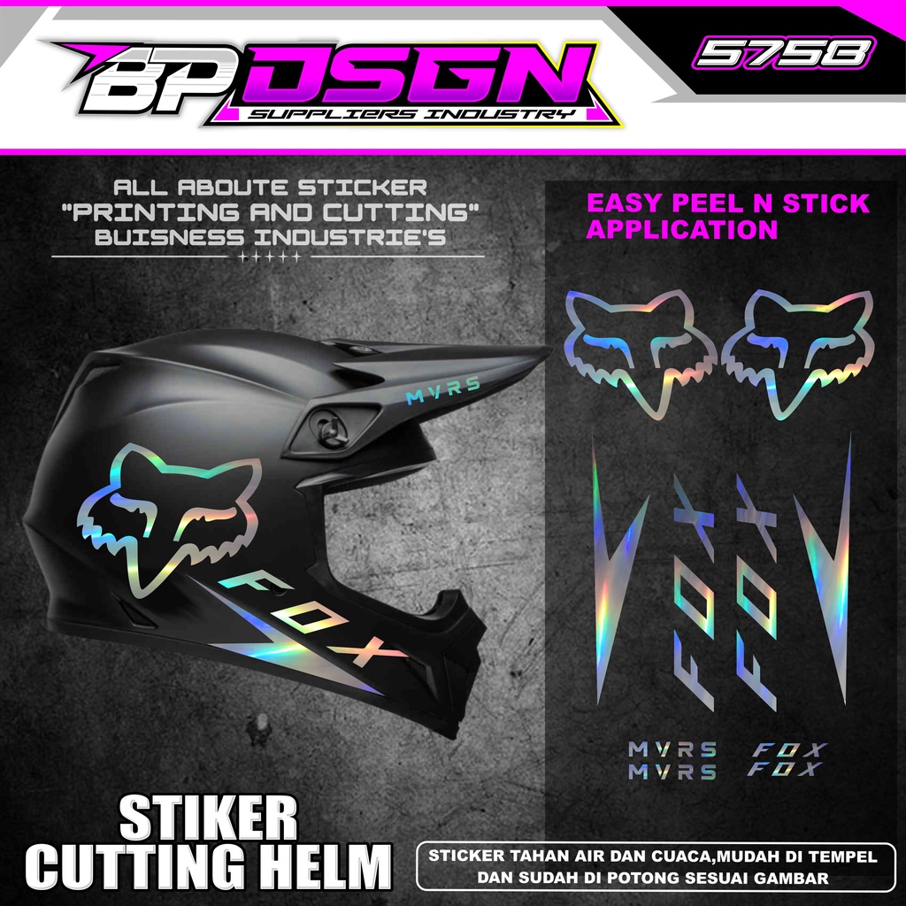 Stiker Cutting Helmet Trail - Stiker Helm Trail - Cutting Sticker Helm Trail DESAIN FOX BP.02