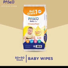 TISU BASAH PASEO BABY WIPES CHANGING DIAPER BELI 1 GRATIS 1