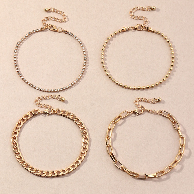 4 Pcs/Set Gelang Kaki Untuk Wanita Kupu-Kupu Bintang Hati Pesona Penjualan Panas Aksesoris Kaki Perempuan Kaki Rantai Gelang Perhiasan