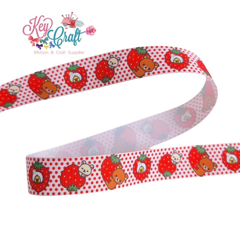 

Pita Grossgrain motif Rilakkuma strawberry size 2,5cm