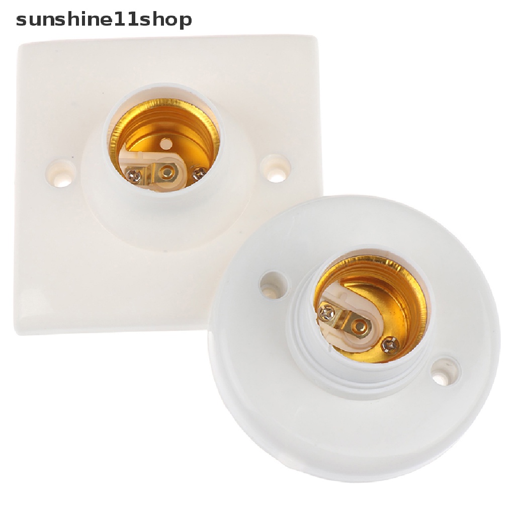 Sho E27 Lamp Holder Sekrup Alas Lampu Flat Mount Adaptor Dudukan Lampu Hemat Energi N