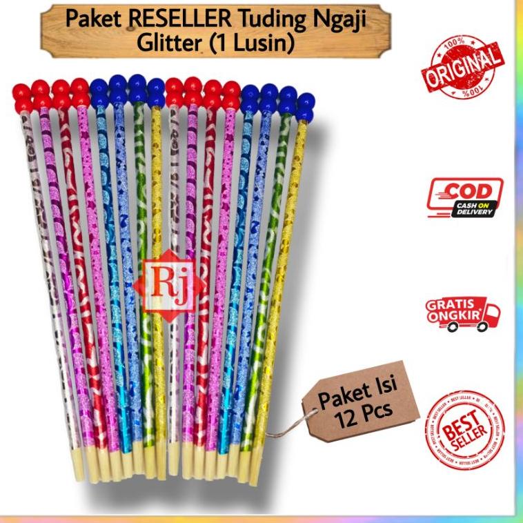 

I31 Tuding Ngaji Kayu Glitter isi 1 Lusin Paket RESELLER TREND TERKINI ☂