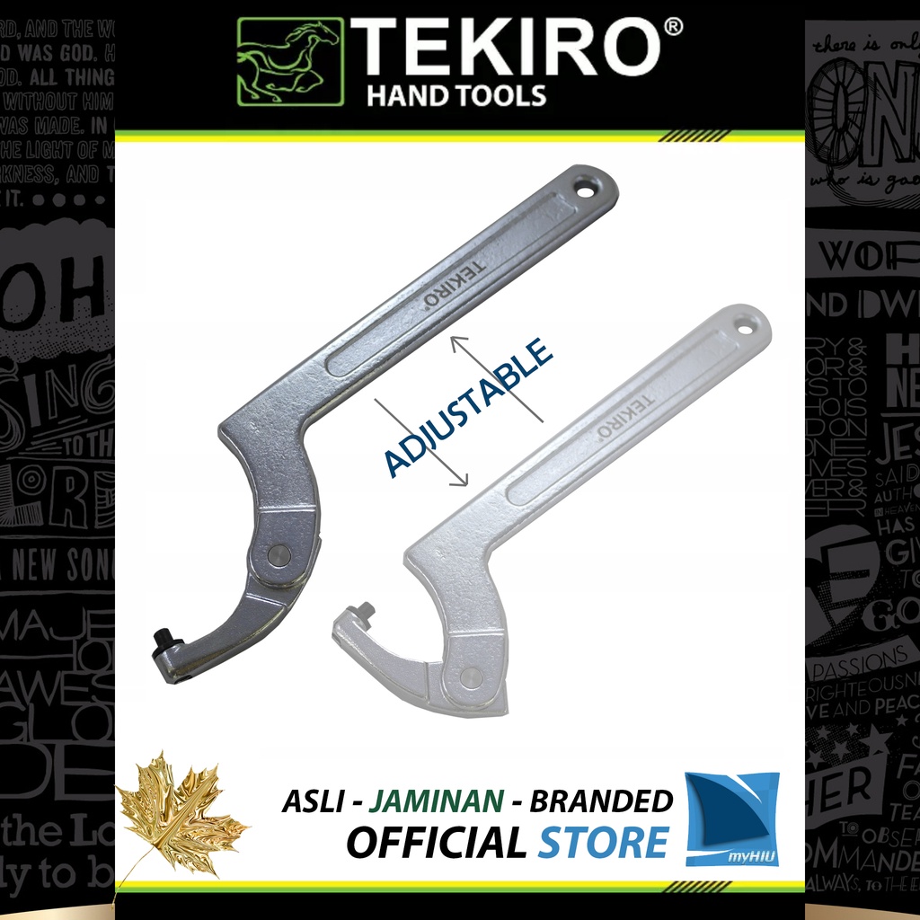 Kunci Komstir dan Knalpot 31-76 mm Fleksibel / Flexible Hook Wrench TEKIRO ( Kunci Bengkel Resmi )