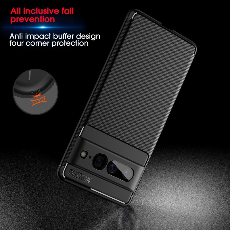 Casing Ponsel Anti Jatuh Kompatibel Untuk Google Pixel7Seri/Carbon Fiber Shell/Casing TPU Cocok Untuk Google Pixel7 Pro/Aksesoris Ponsel