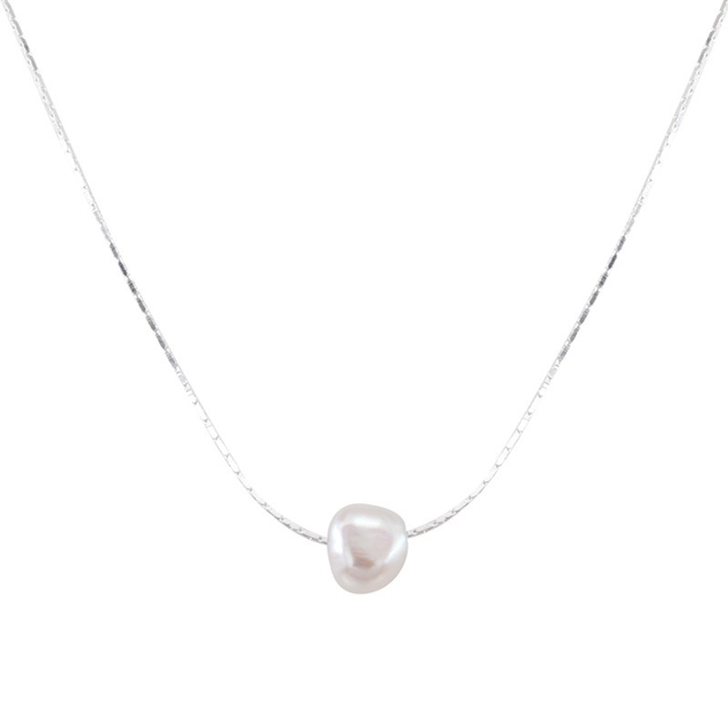 Kalung Mutiara Minimal New Feminin Leher Rantai Lock Bone Chain
