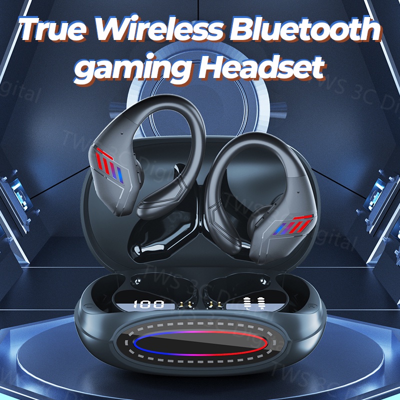 TWS Earphone Wireless Heatset Bluetooth 5.3 Earphone Sport TWS HiFi stereo Noise Cancellation Dukung iPhone (iOS) dan Android Dengan mikrofon