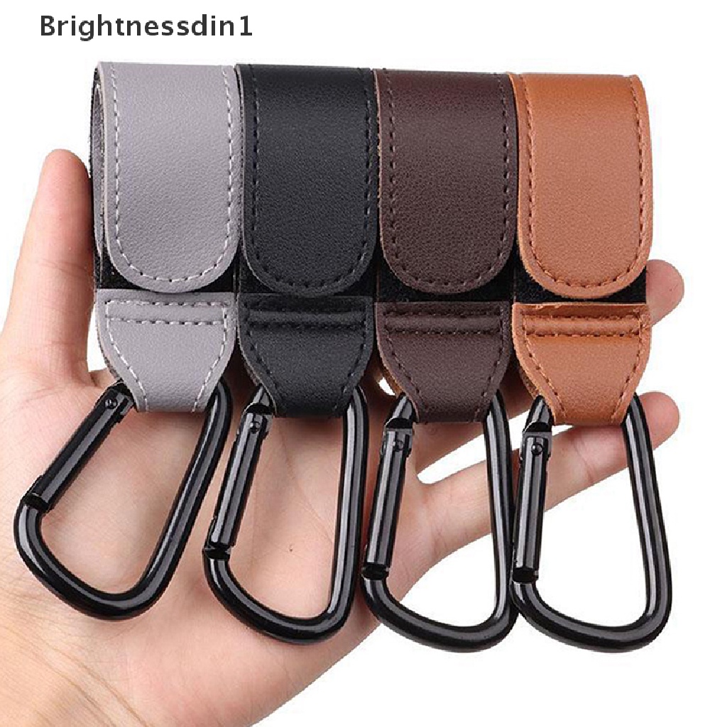 [Brightnessdin1] 1pcs pu Leather Baby Bag Stroller Hook Rotate 360derajat Rotatable Multi-Fungsi Stroller 2in1 Metal Hook Stand Accessorie Boutique