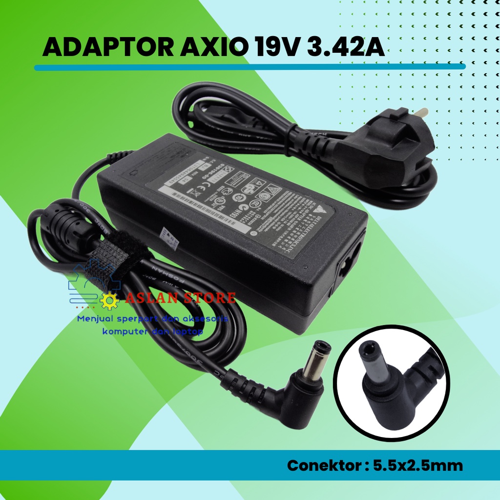 ORIGINAL Adaptor Adapter Charger Casan Axioo Zyrex (DELTA) 19V - 3.42A