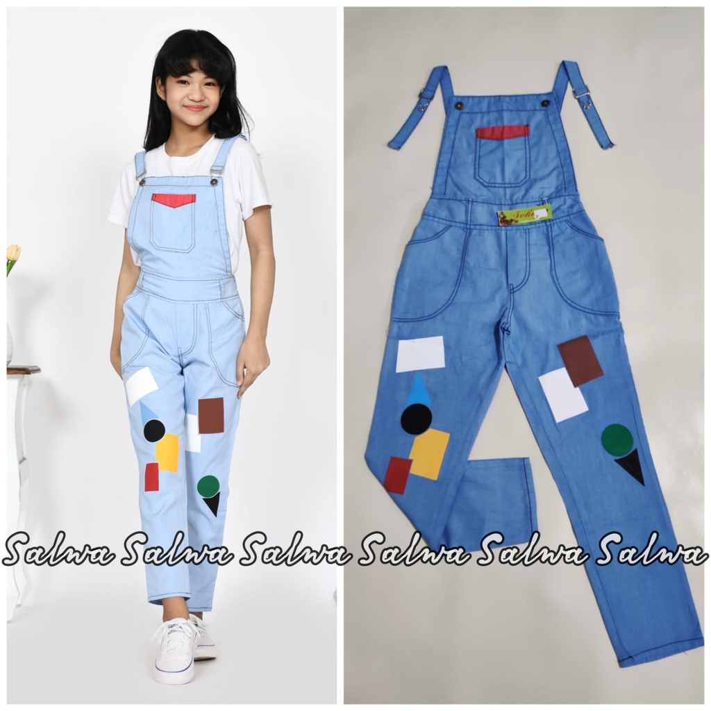 Overall anak perempuan jeans boyfriend
