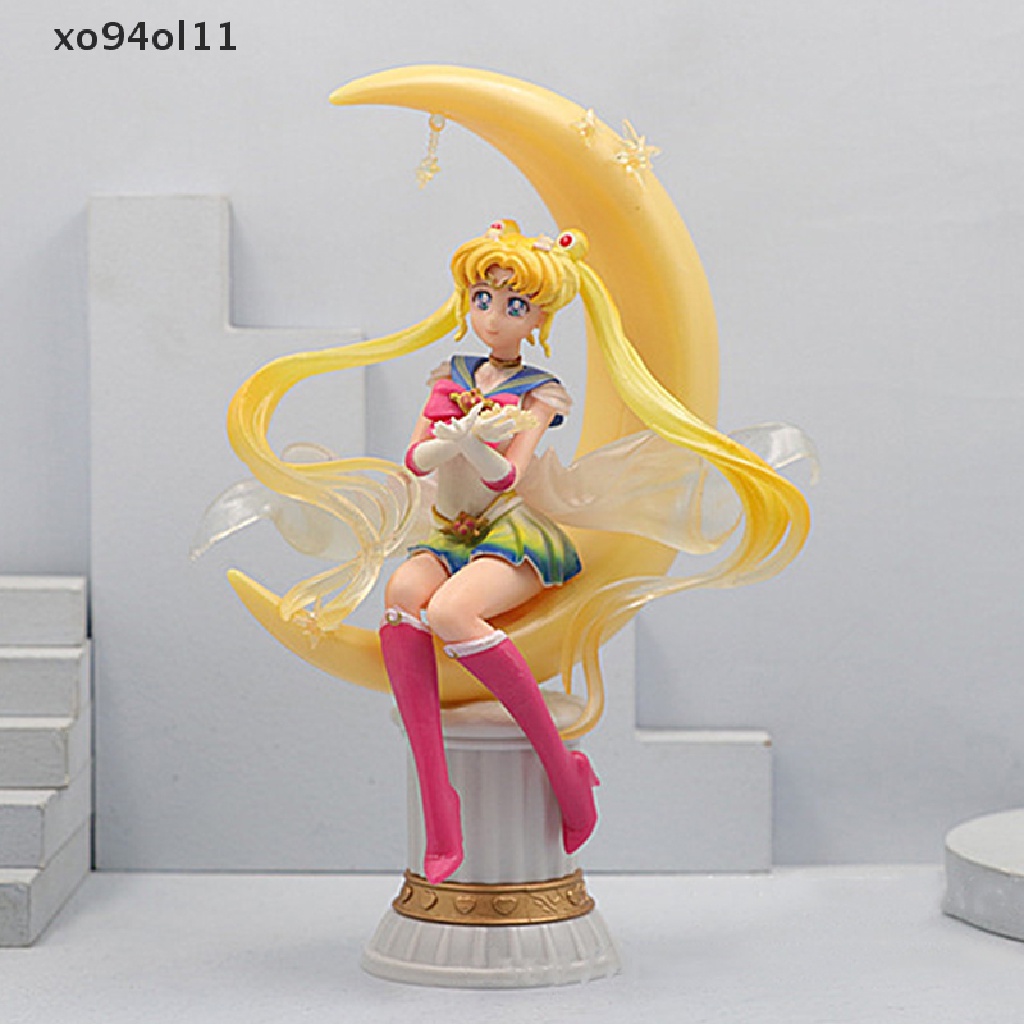 Xo 20CM Sailor Moon Anime Tsukino Usagi PVC Action Figure Moon Hare Sailor Moon Zero Figure Model Karakter Kartun Koleksi Mainan Hadiah Anime Toy OL