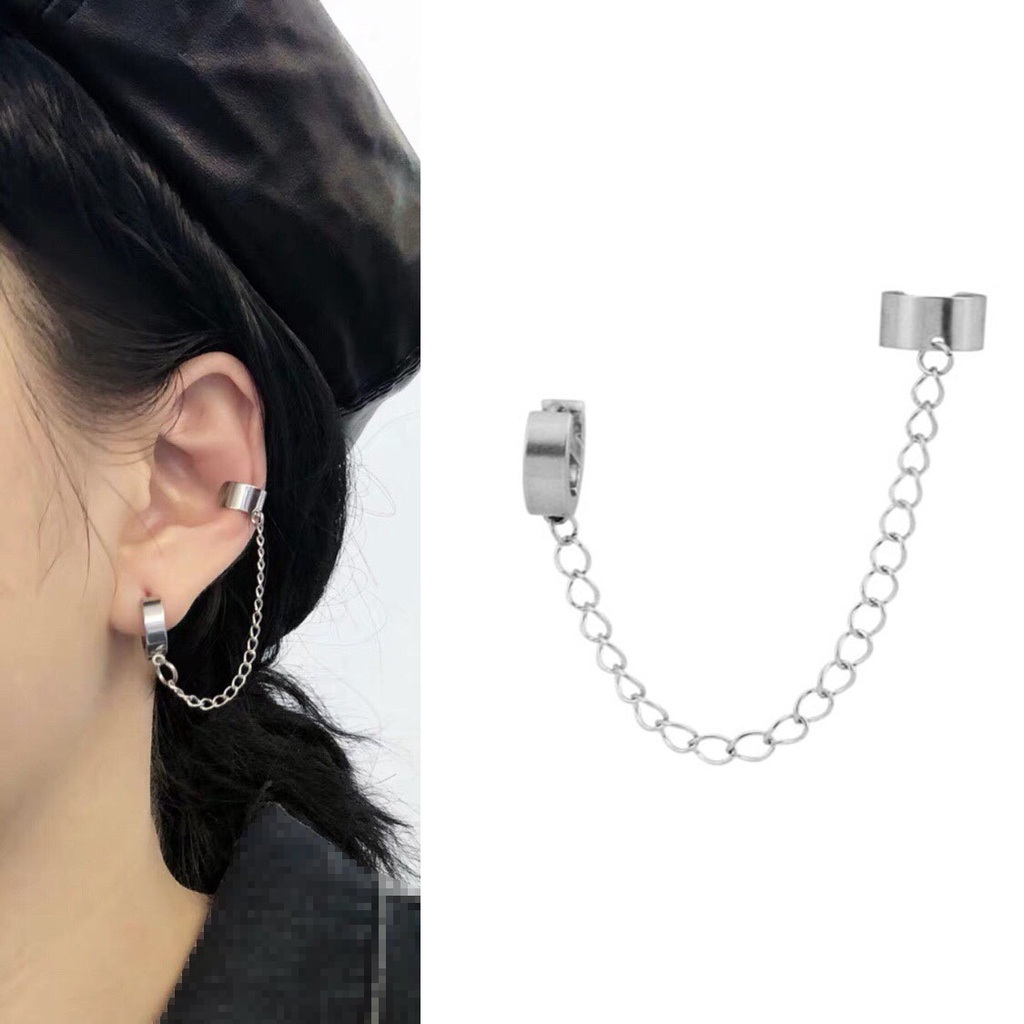 Gaya Baru Rantai Tulang Telinga Rantai Telinga Gadis Cowok Unik Telinga Stainless Steel Harajuku Hip Hop Earrings Ear