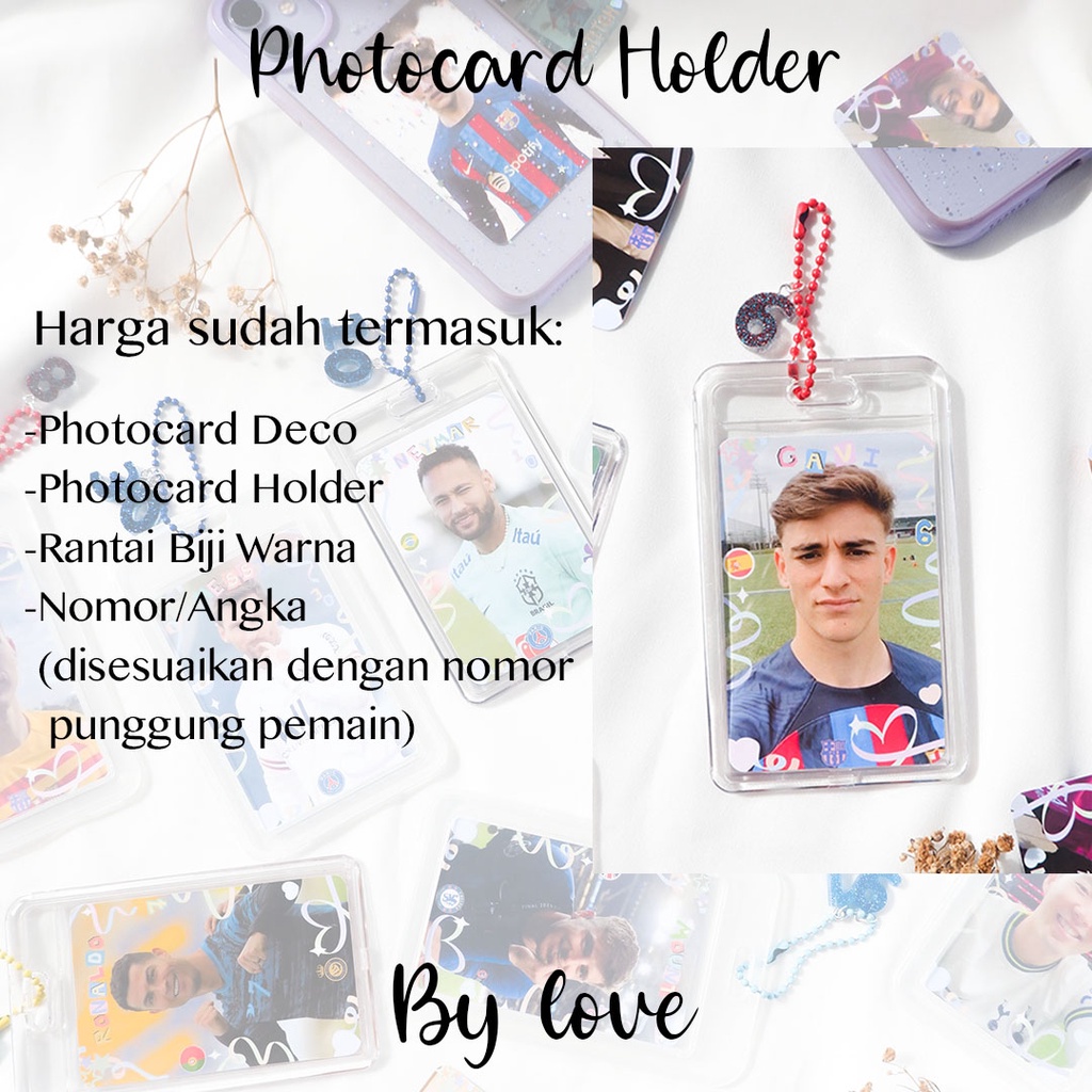 (READYSTOCK/PRE-ORDER)CUSTOM PHOTOCARD DECO HOLDER TRANSPARANT ACRYLIC/GANTUNGAN RANTAI PHOTOCARD BOLA/SOCCER/LA.LIGA/PRE.MIERLEAGUE/FC.BAR.CELONA/ARS.ENAL/MANCITY/P.S.G/MU/SPURSS/CHEL.SEA