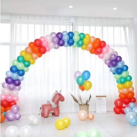 ( Ecer ) BALON LATEX METALIK / GAGANG BALON / STICK BALON WARNA WARNI /BALON DEKORASI PESTA / BALON KARET POLOS 12 INCH