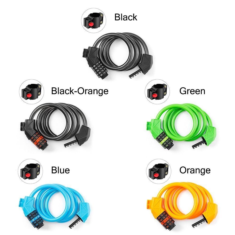 R-FLOWER Kunci Sepeda Aksesoris Bersepeda Keamanan Tinggi Kunci Sepeda Kombinasi 5digi Heavy Duty