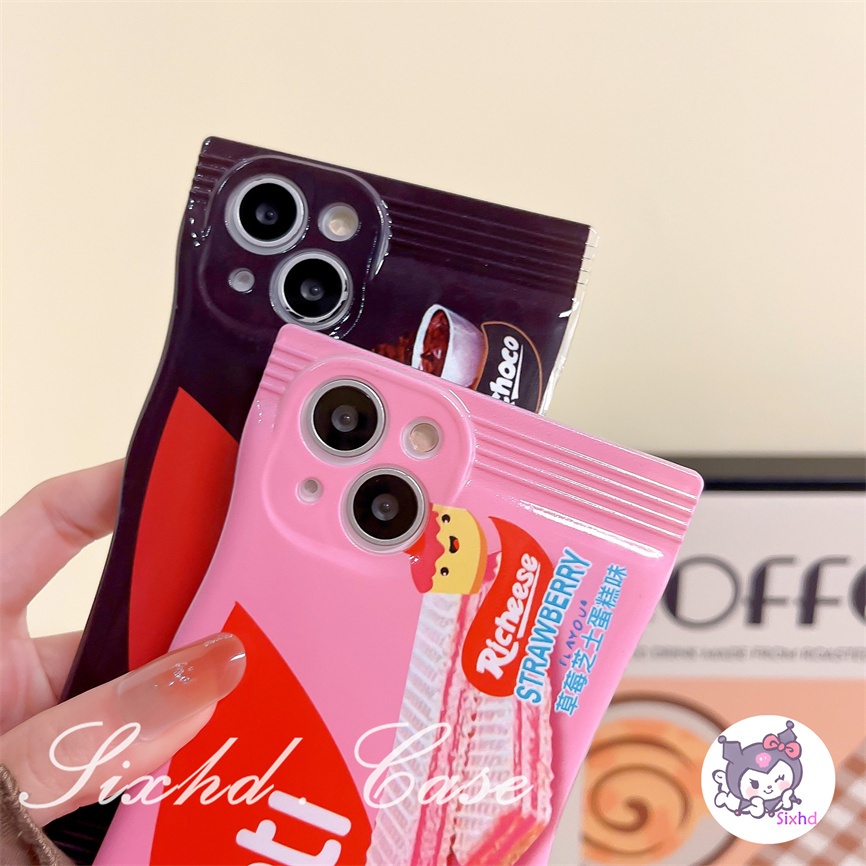 Untuk OPPO A78 A17 A57 A55 A54 A77s A16 A15 A76 A74 A17K A53 A33 A32 A31 A9 A5 A5s A3s A96 A95 A94 A93 A92 A77 A52 Reno 8T 8Z 7Z 6Z 5Z Cheese Biscuit Chocolate Case Soft Shockproof Silicon Tpu Protective  Phone Cover
