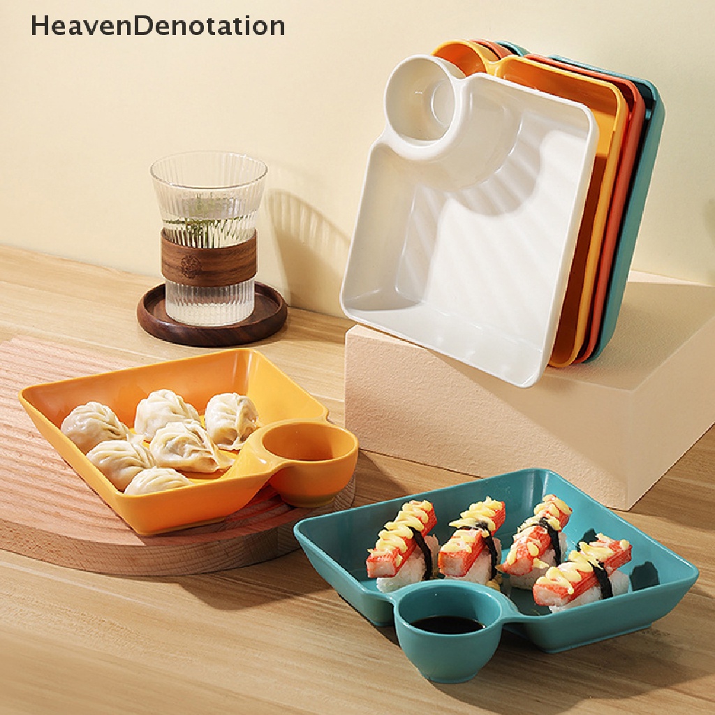 [HeavenDenotation] Piring Pangsit Persegi Besar Dengan gar Space Snack Platter Kreatif Terpisah Divided Tray Peralatan Makan Peralatan Makan Natal HDV