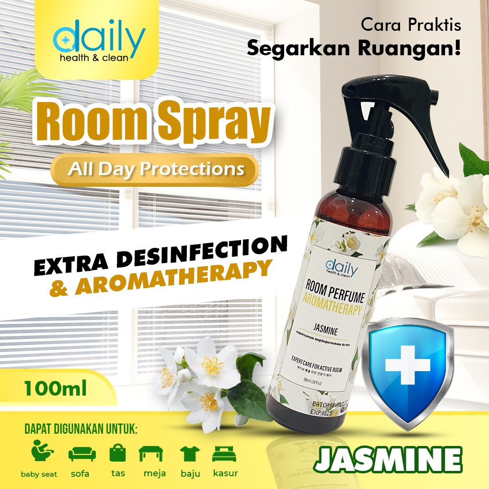 Pengharum Ruangan Daily Room Spray Antibacterial Aromatherapy  100ml/Pewangi Pengharum Ruangan Kantor Rumah Kamar