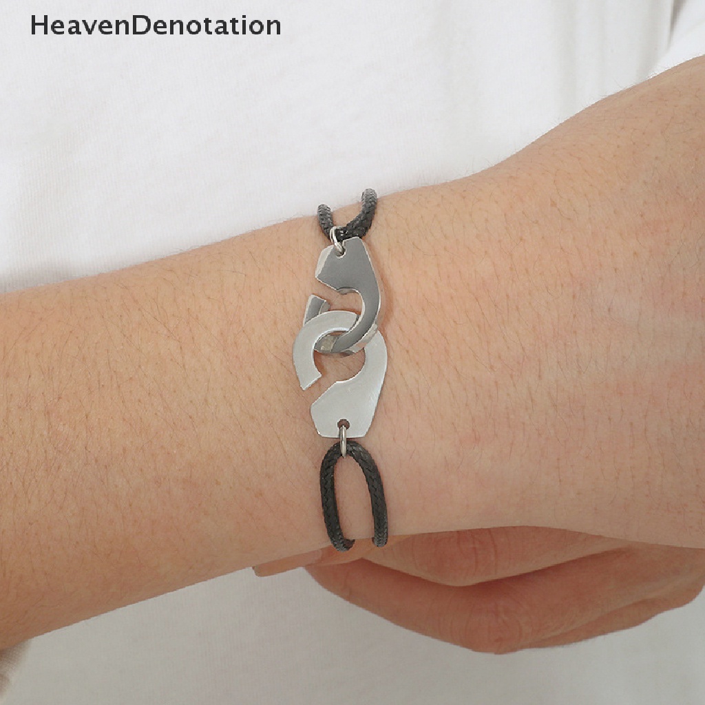 [HeavenDenotation] Trendi Baja Titanium Gelang Pesona Tali Kulit Gelang Wanita Fashion Perhiasan Accessorie Pesta Hadiah Dropship HDV