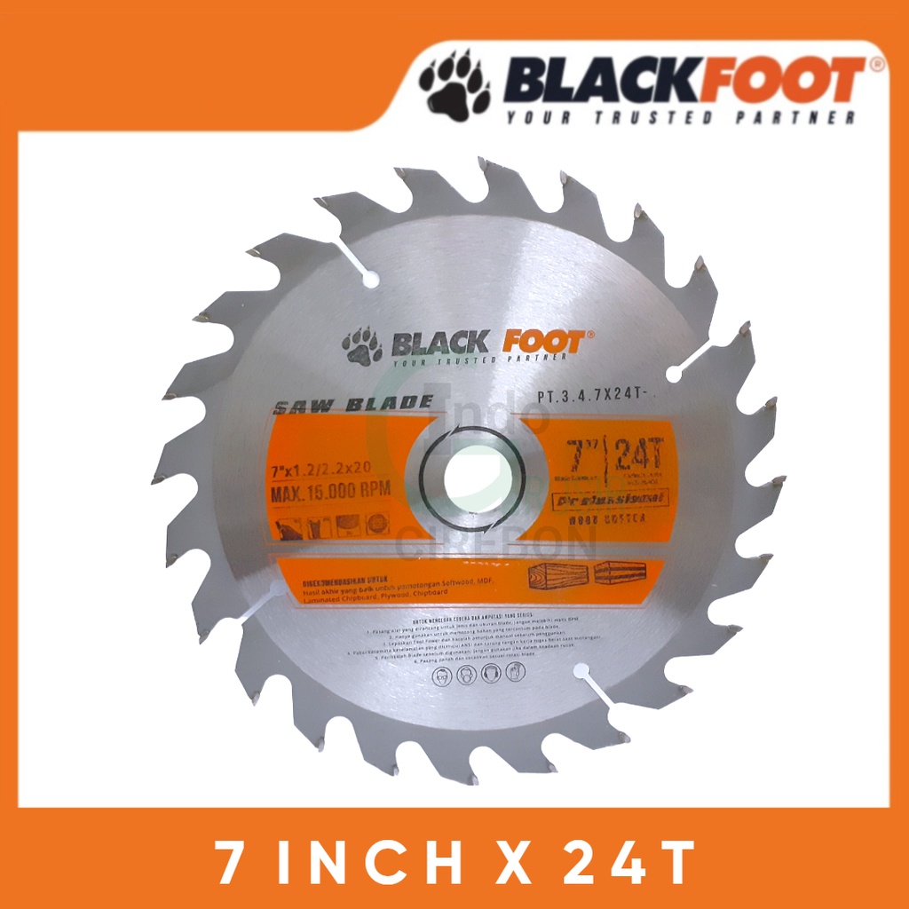 BLACKFOOT Mata Gerinda Potong Kayu 7 inch 24T 40T 60T Circular Saw Gergaji Alumunium Mata Cicle Circular Saw