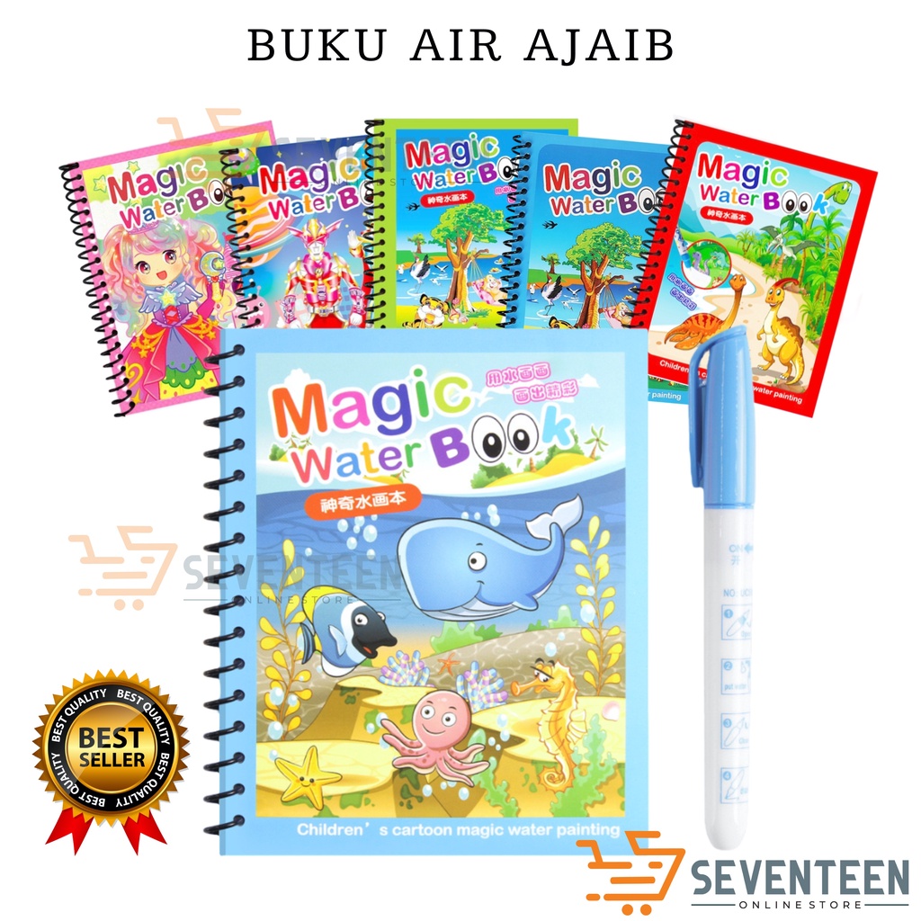 SEVENTEEN MAGIC WATER BOOK BUKU WARNA AJAIB BUKU MEWARNAI MENGGAMBAR BUKU GAMBAR EDUKASI ANAK BUKU BELAJAR ANAK GROSIR TERMURAH