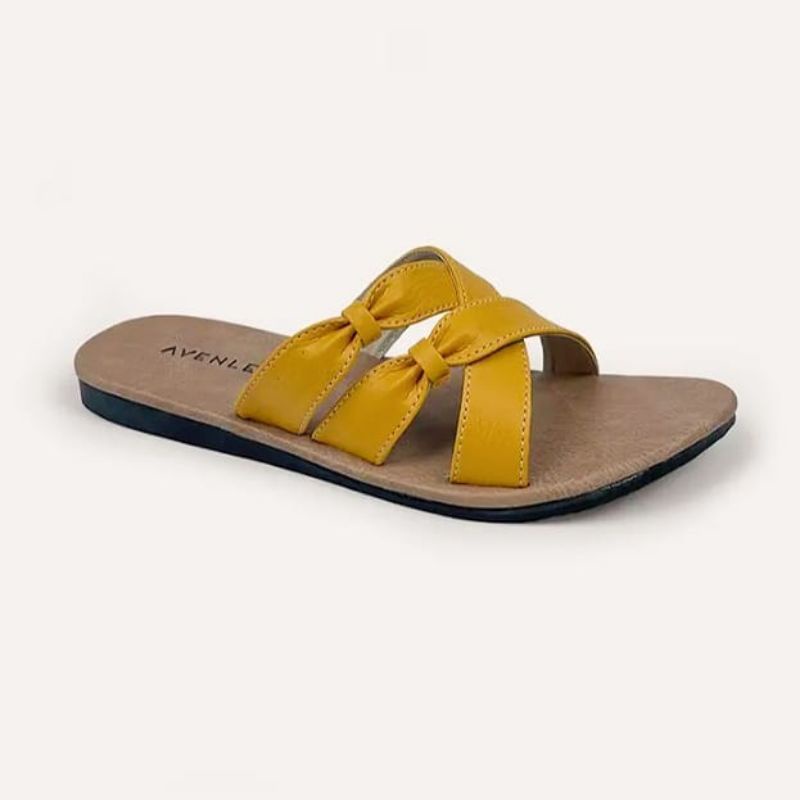 Sandal Kulit Wanita Papirut Sandal Selop Flat SoL Karet Nonslip