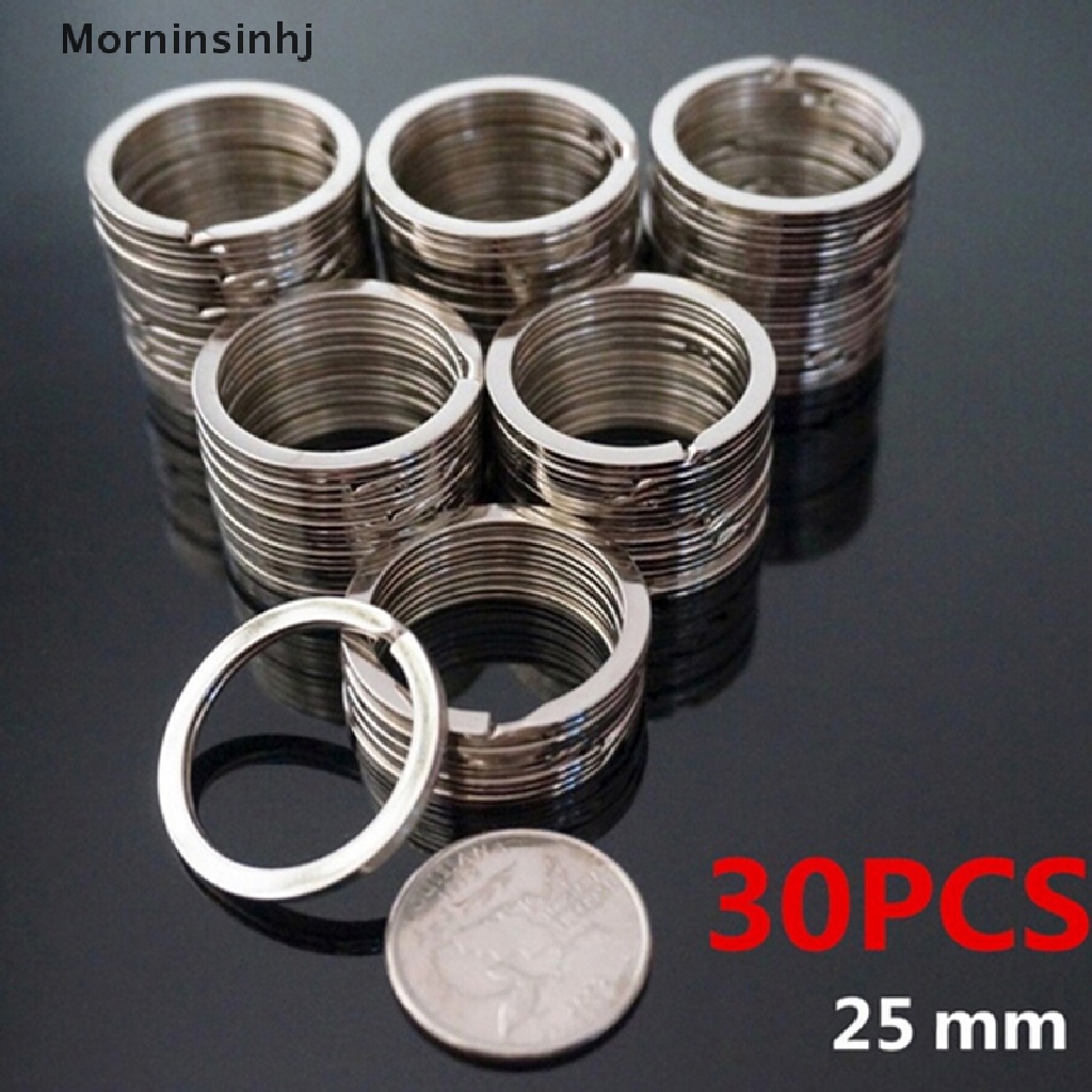 Mornin 30PCS Dipoles Perak Split Ring Keyrings Gantungan Kunci Hoop Loop Key Holder DIY id