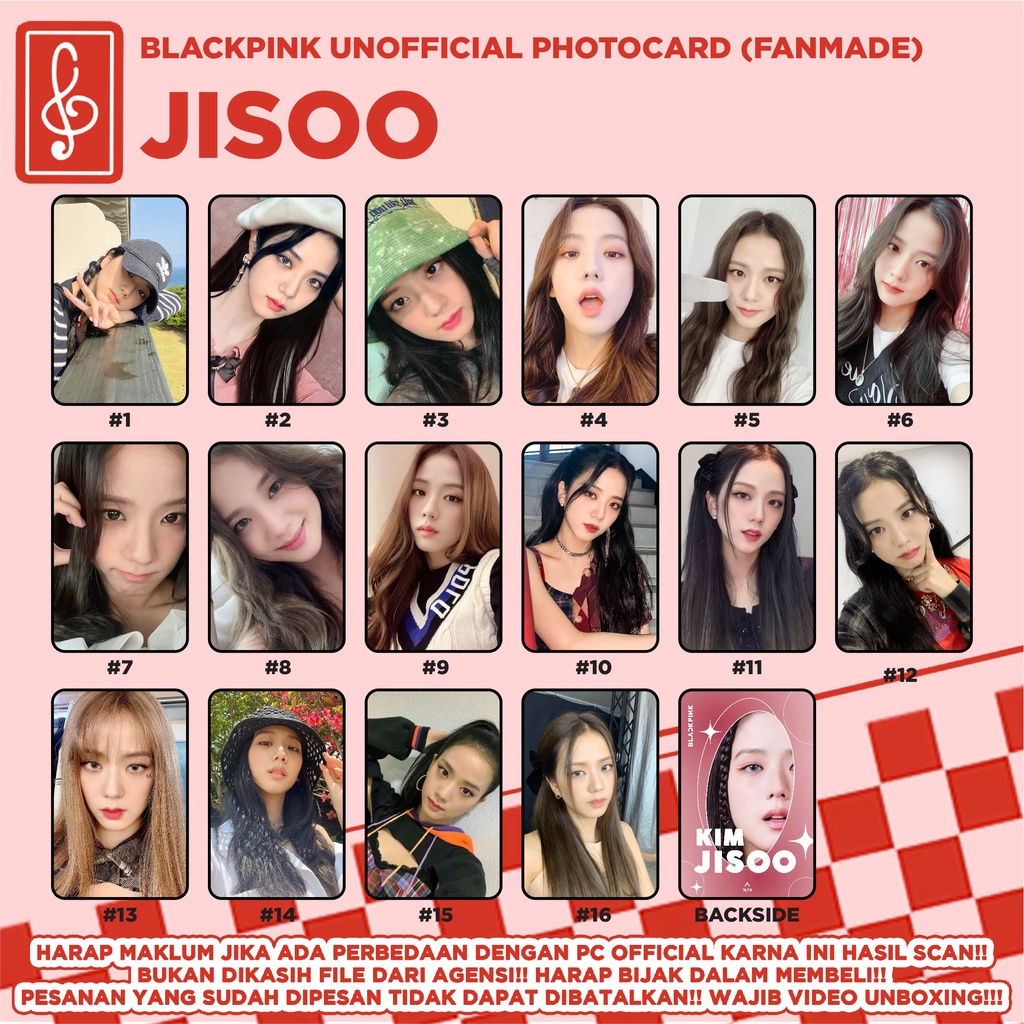 [SELCA JISOO BLACKPINK] PHOTOCARD UNOFFICIAL FANMADE DECO