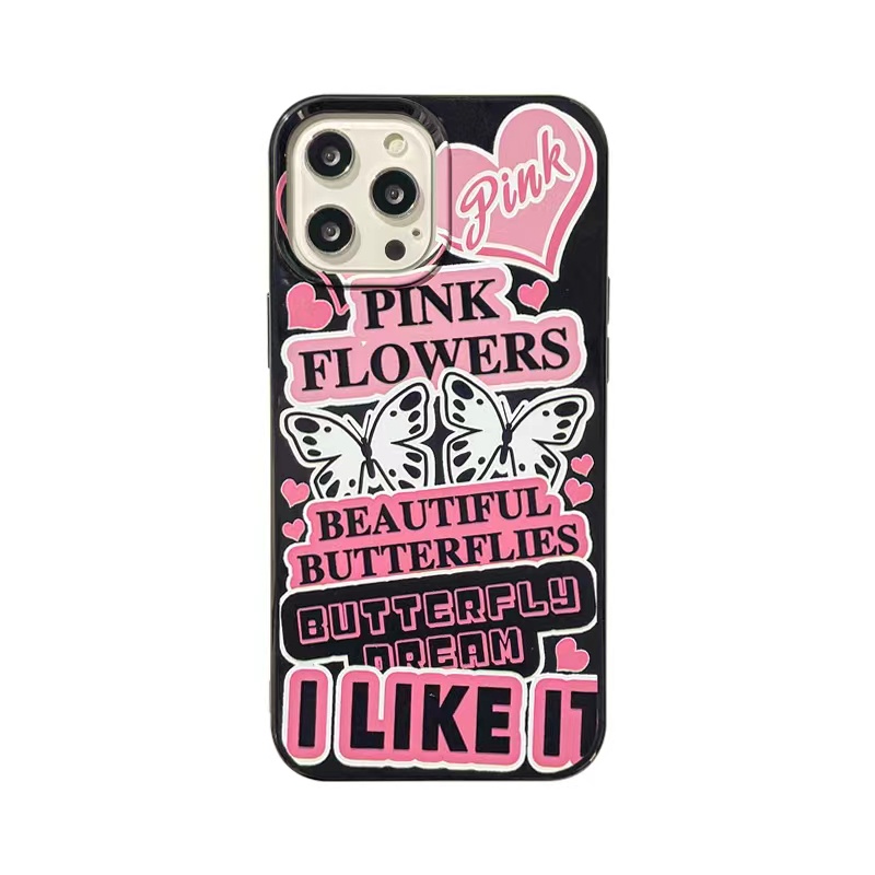 IPHONE Ins Pola Kupu-Kupu Cocok Untuk Iphone14 14pro 14plus 13 13mini 13pro 13prm iPhone12 7Plus 8Plus Xr XS 13 12mini Pro Max Empat Sudut Casing Ponsel Tahan Guncangan