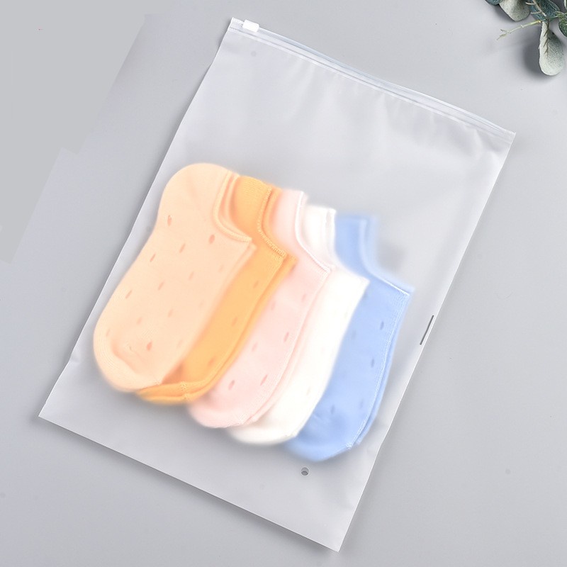 [Unggulan] Tas Penyimpanan Ritsleting Pakaian Little Daisy1Per5Pcs Kuning Buram Busur Ritsleting Organizer Bag Bening PE Frosted Underwear Storage Bag