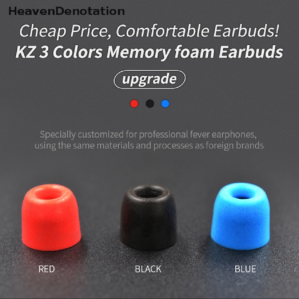 [HeavenDenotation] 1pasang Headphone Silikon Lengan Memory Foam Noise Isolag Comfortble Earbuds HDV