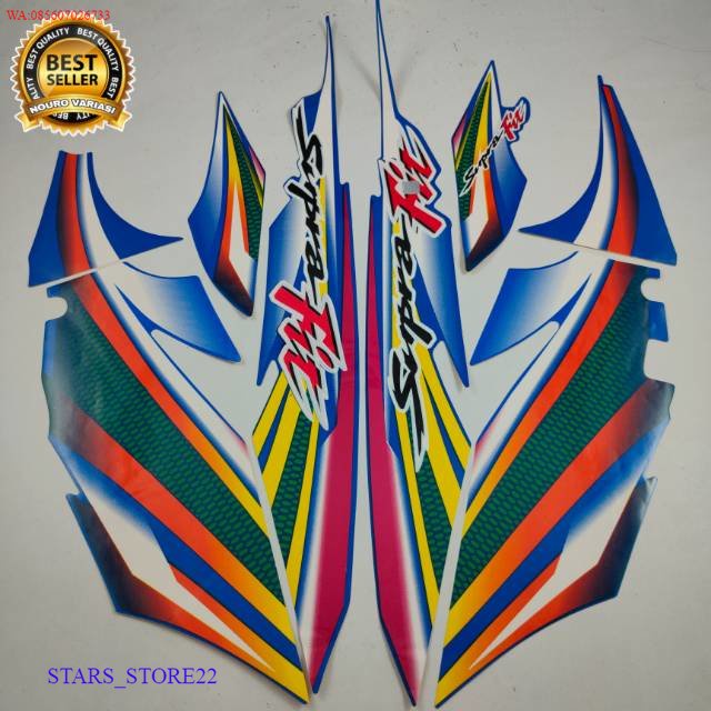 (ORI) striping honda supra fit 2004 biru stiker motor list body standar KUALITAS ORIGINAL PABRIK