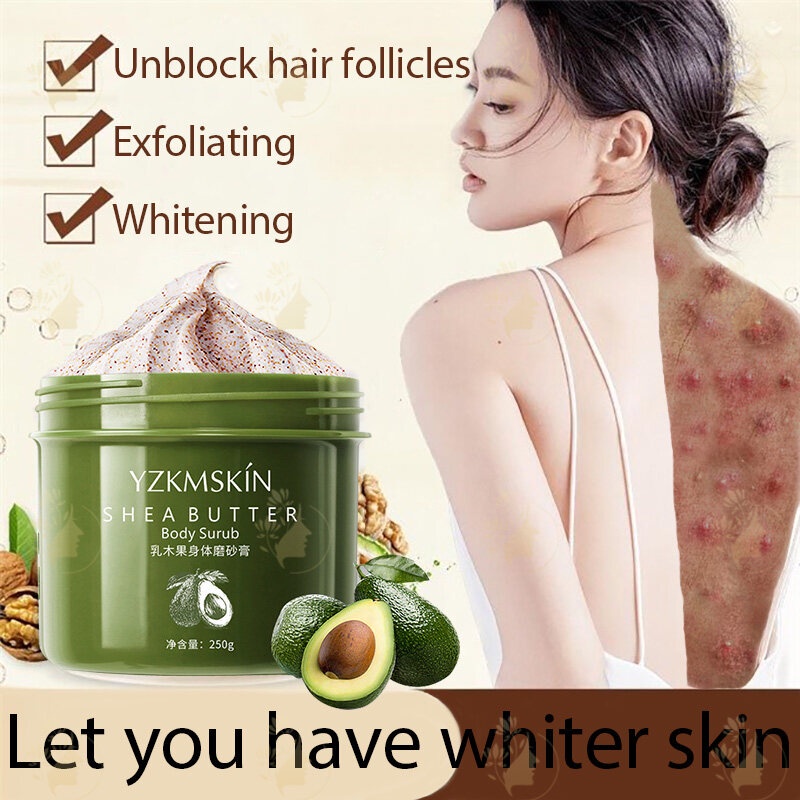 Body Scrub Cream Whitening Lulur Tubuh 250g Eksfoliasi aman dan efektif Scrub Pemutih Meremajakan Kulit Mencerahkan