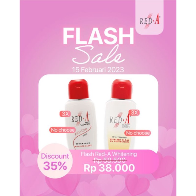 Paket 3 Red-A Face Cleanser All In One 125ml3 Red-A Beauty Lotion Whitening 125ml