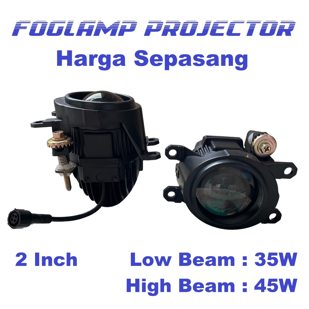 Foglamp Projector Q8 Lensa LED Lampu Kabut Mobil Projie BiLED 2 Inch Inchi Inci 3 Warna