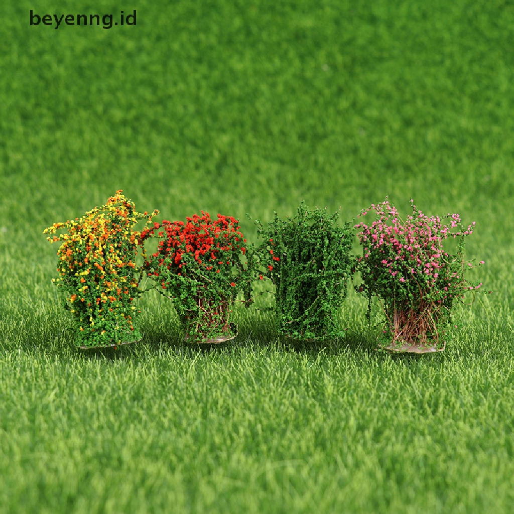 Beyen 1 / 12 Dollhouse Miniature Multicolor Flower Bush Green Plant Flower Model Toy ID