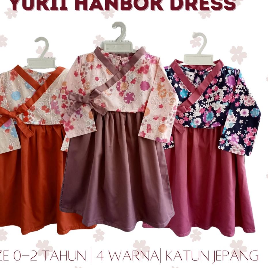 Limited |BMH|yukii HANBOK GAMIS DRESS kimono anak balita perempuan 0-12 bulan 1- 2 tahun dress musli