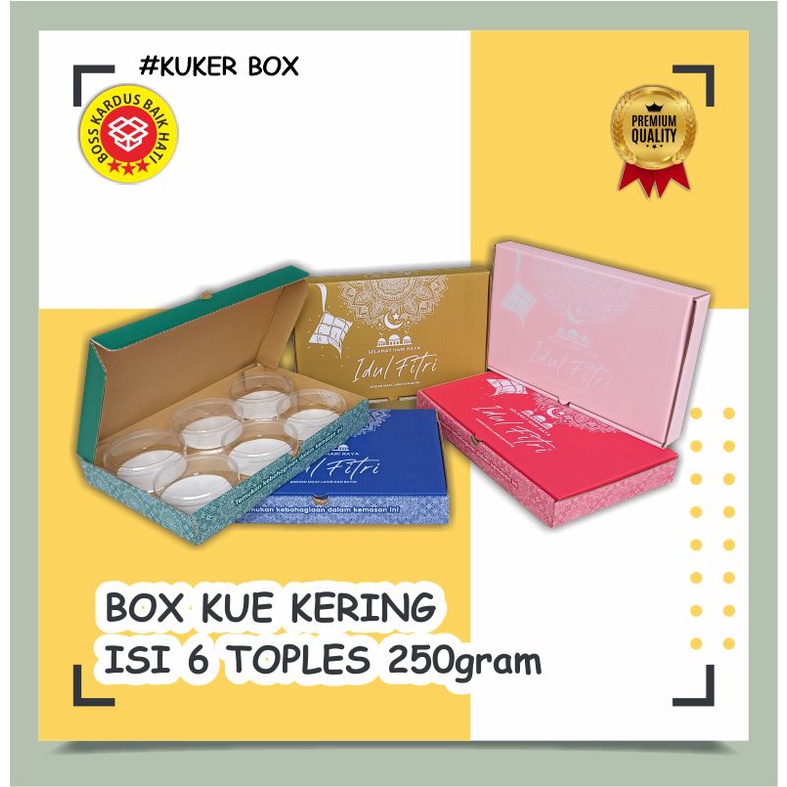 

50 pcs box kuker 38x25x5 cm Motif Idulfitri | kuker isi 6 toples 250 gram | box idulfitri | box parcel Lebaran